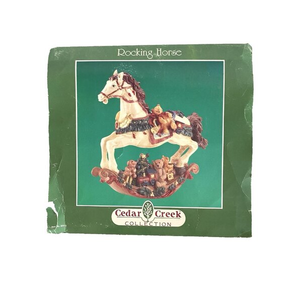 Vintage Cedar Creek ChriyRocking Horse Figurine + Box Holiday Decor - Picture 13 of 14